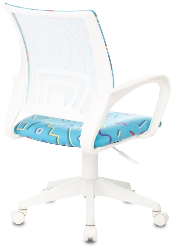 Купить  кресло бюрократ kd-w4 голубой sticks 06 крестовина пластик белый пластик белый (kd-w4/stick-blue) в интернет-магазине Айсберг! фото 3